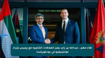 لقاء مهم.. عبدالله بن زايد يعزز العلاقات الثنائية مع رئيس وزراء مونتينيغرو في بودغوريتسا